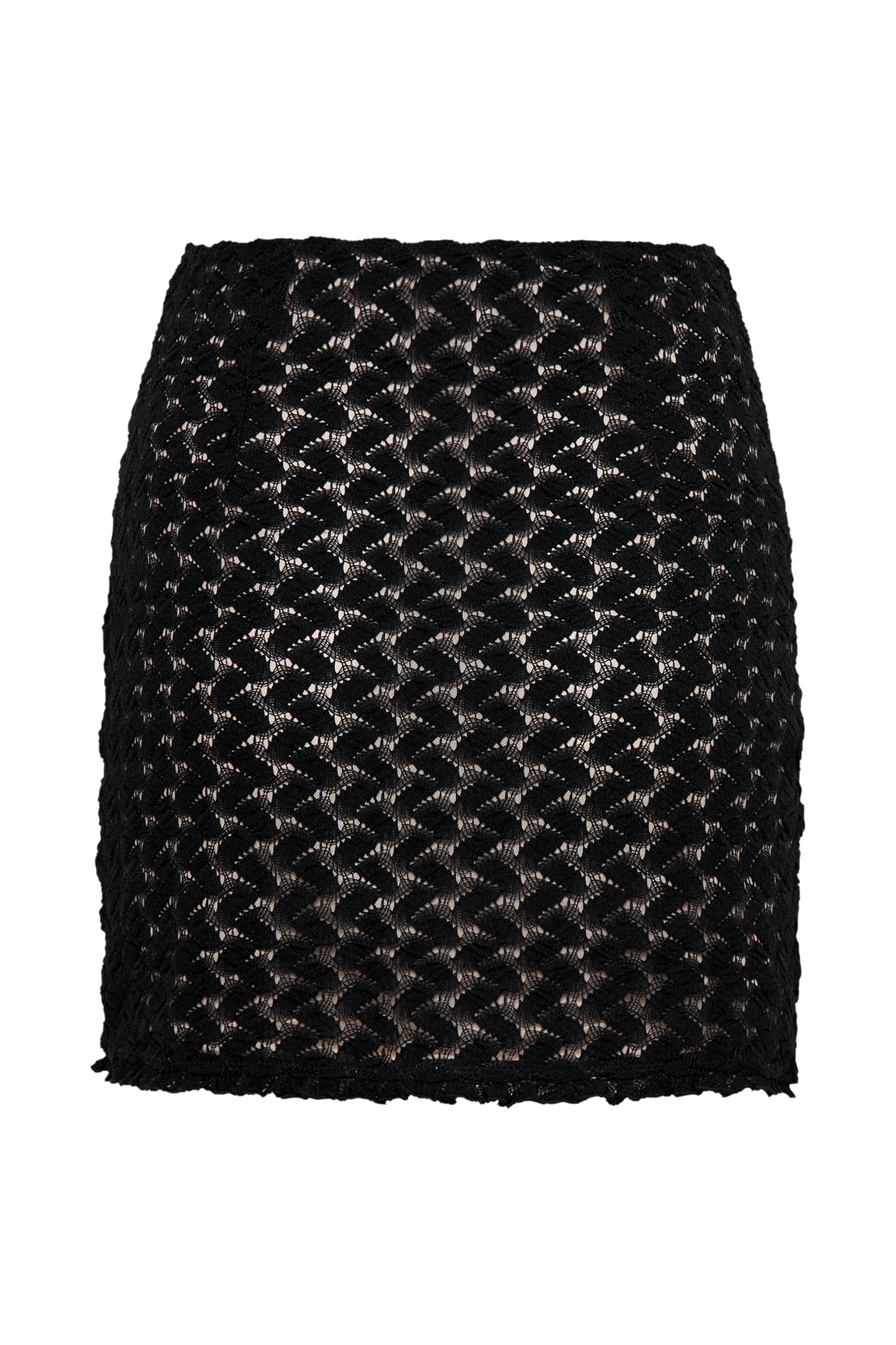 Morgan Mesh And Lace Mini Skirt - Black