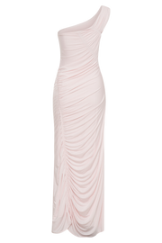 Capri Gathered Slinky Maxi Dress - Powder Pink