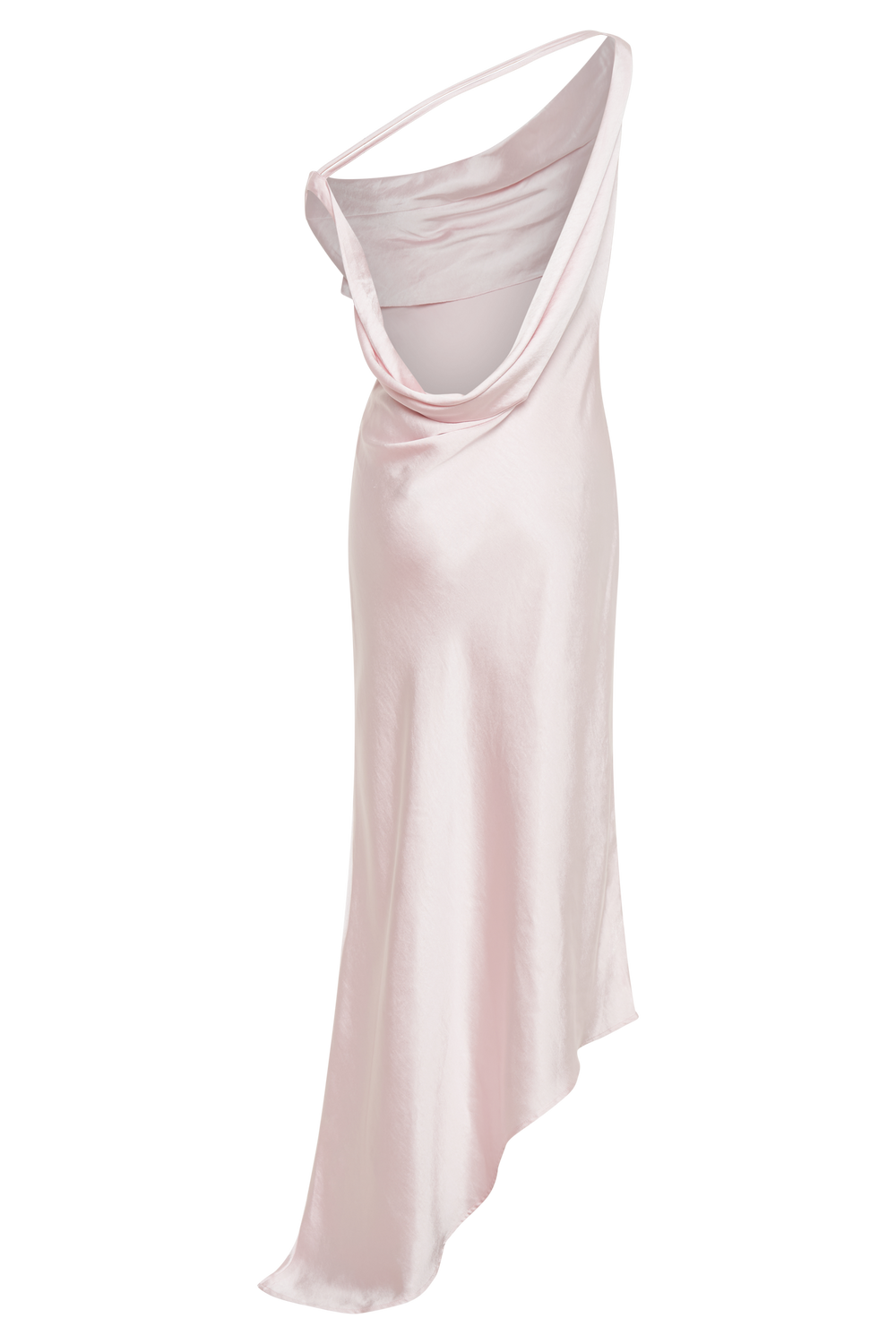 Yvette Slip Maxi Dress With Asymmetrical Hem - Pale Pink