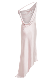 Yvette Slip Maxi Dress With Asymmetrical Hem - Pale Pink