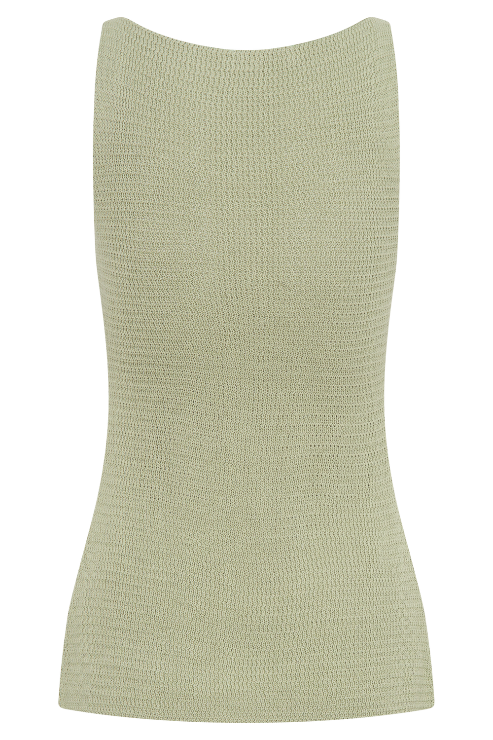 Ridley Knit Tank Top With Split - Pastel Green