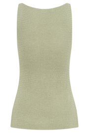 Ridley Knit Tank Top With Split - Pastel Green