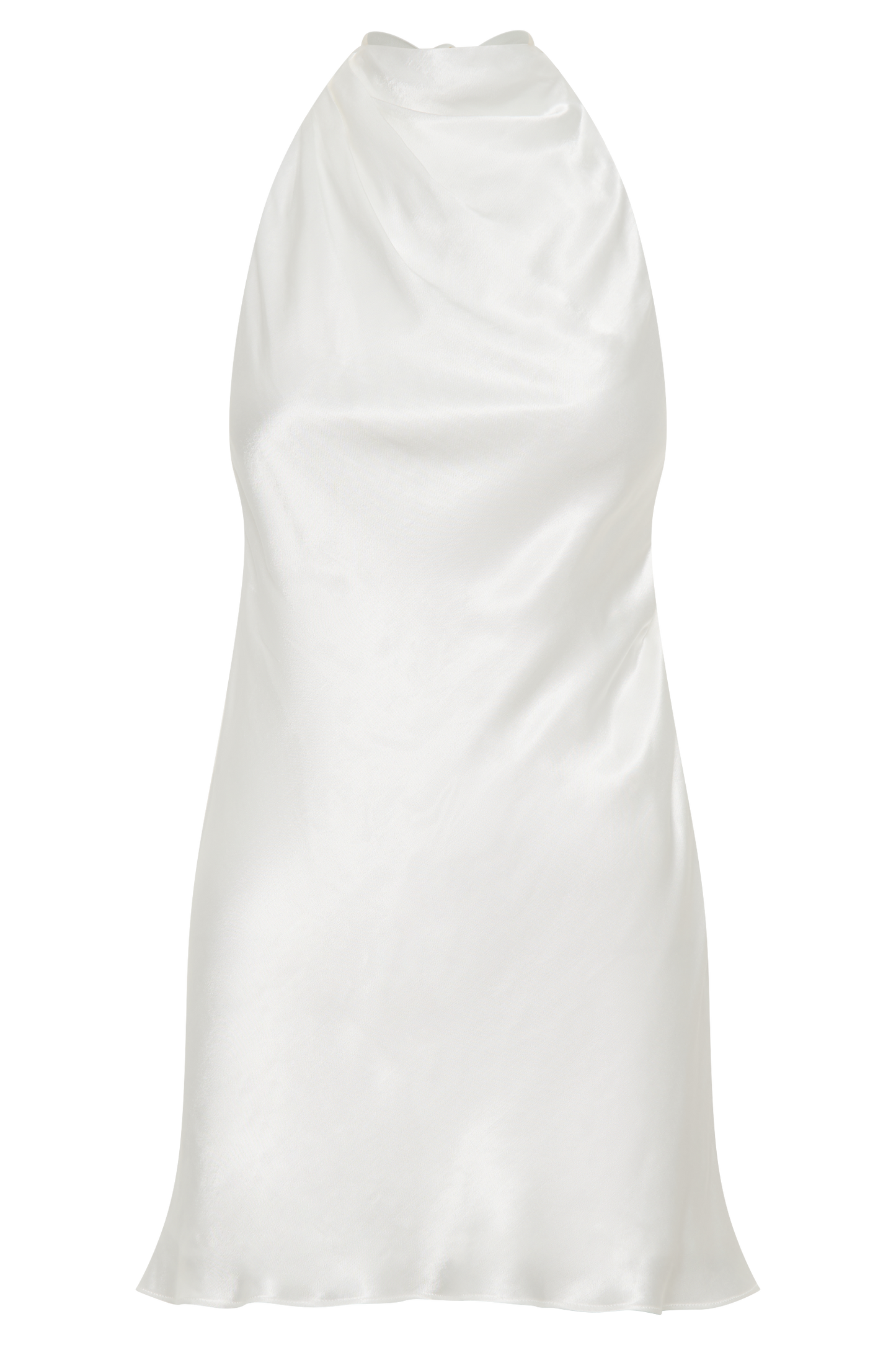 Allison Satin Halter Mini Dress - White