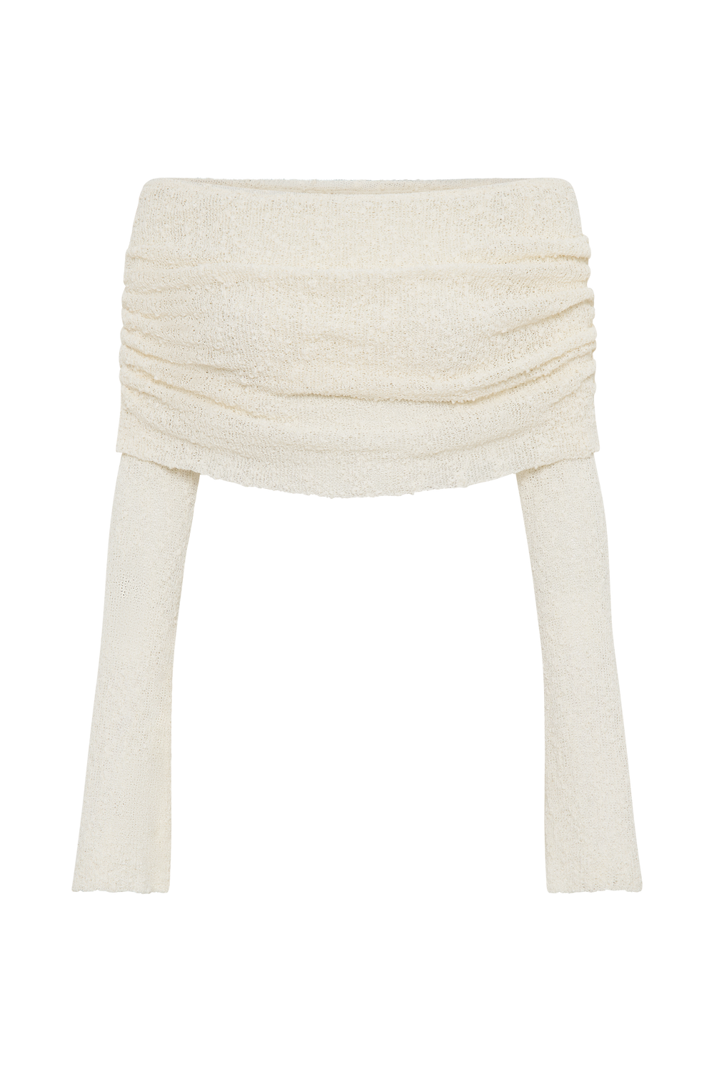 Marisol Off Shoulder Boucle Top - Ivory