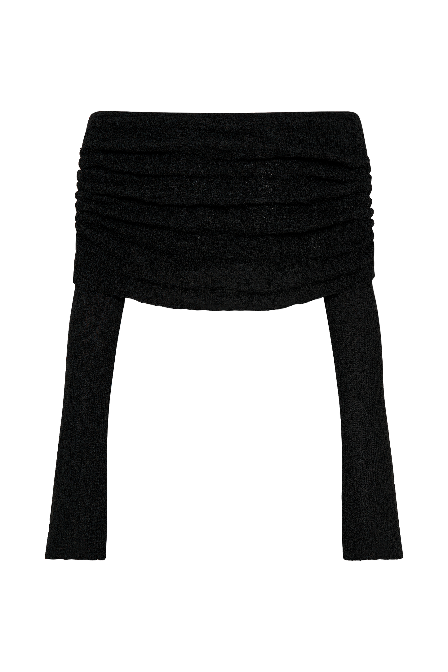 Marisol Off Shoulder Boucle Top - Black