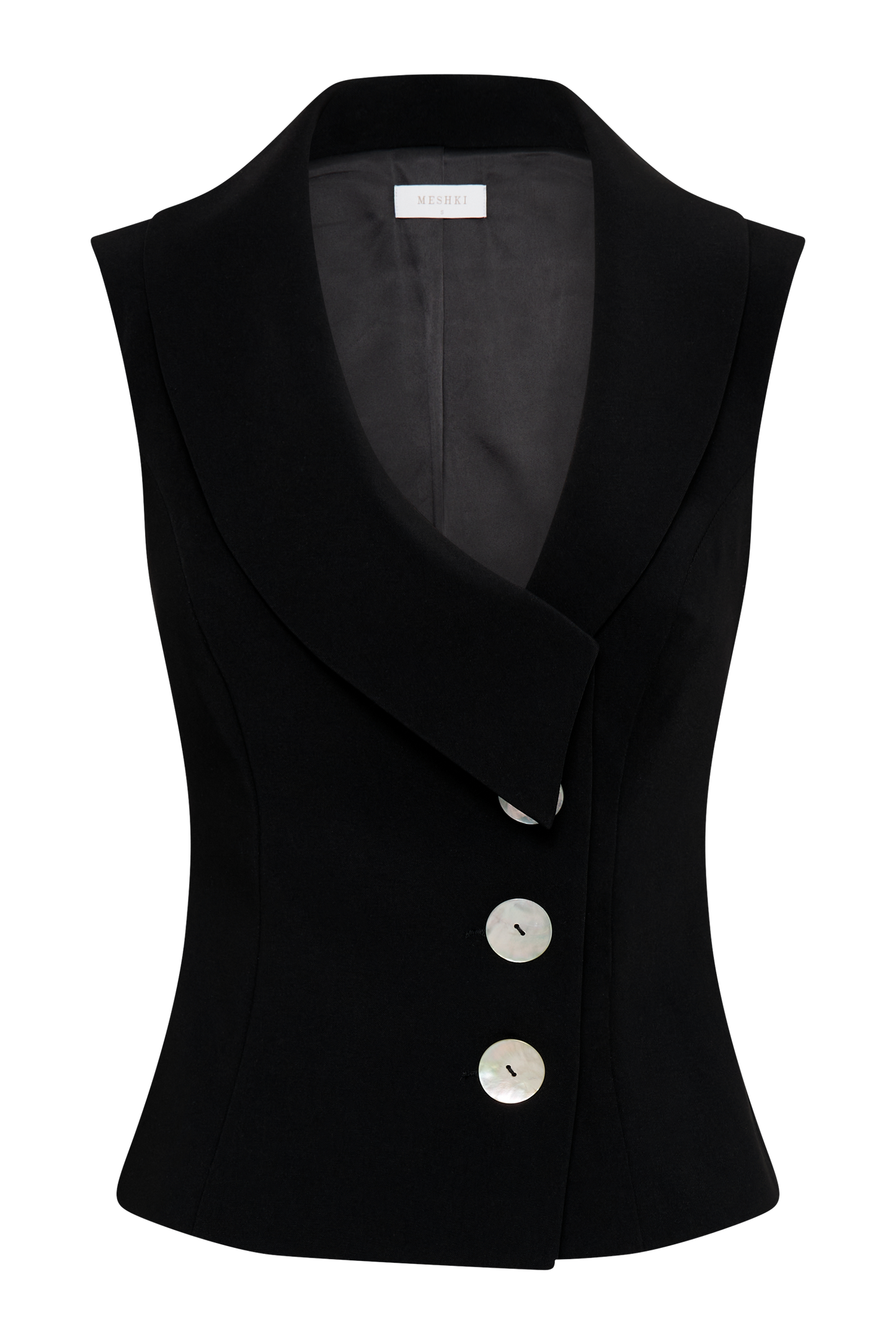 Berkley Suiting Waistcoat With Cowl - Black