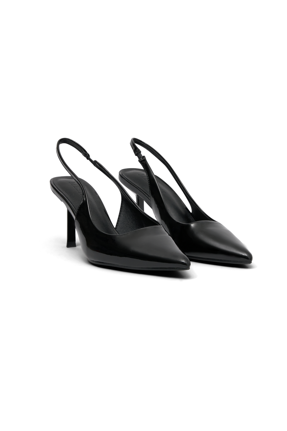 Dasha Patent Sling Back Heels - Black