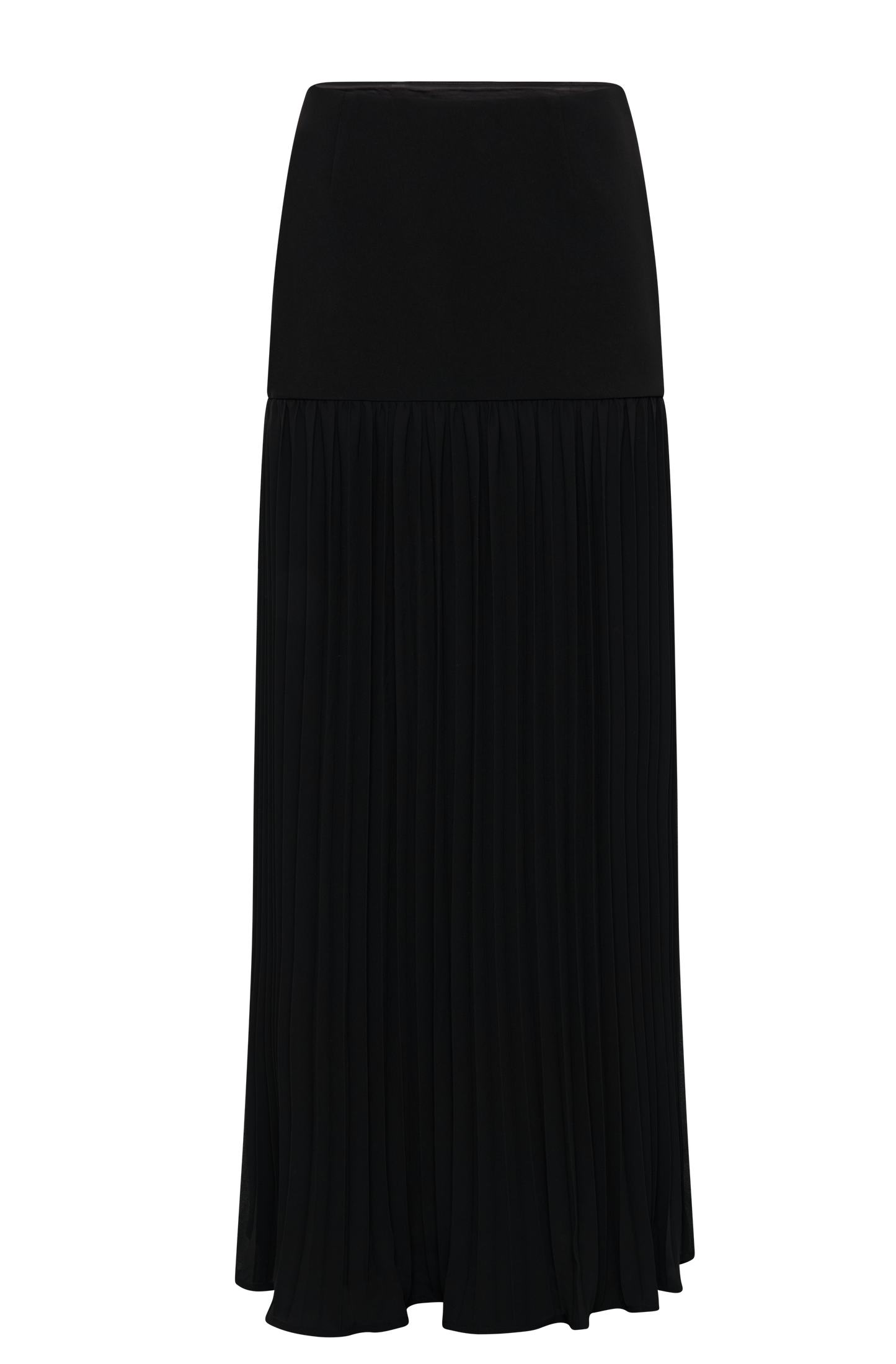 Jillian Pleated Maxi Skirt - Black