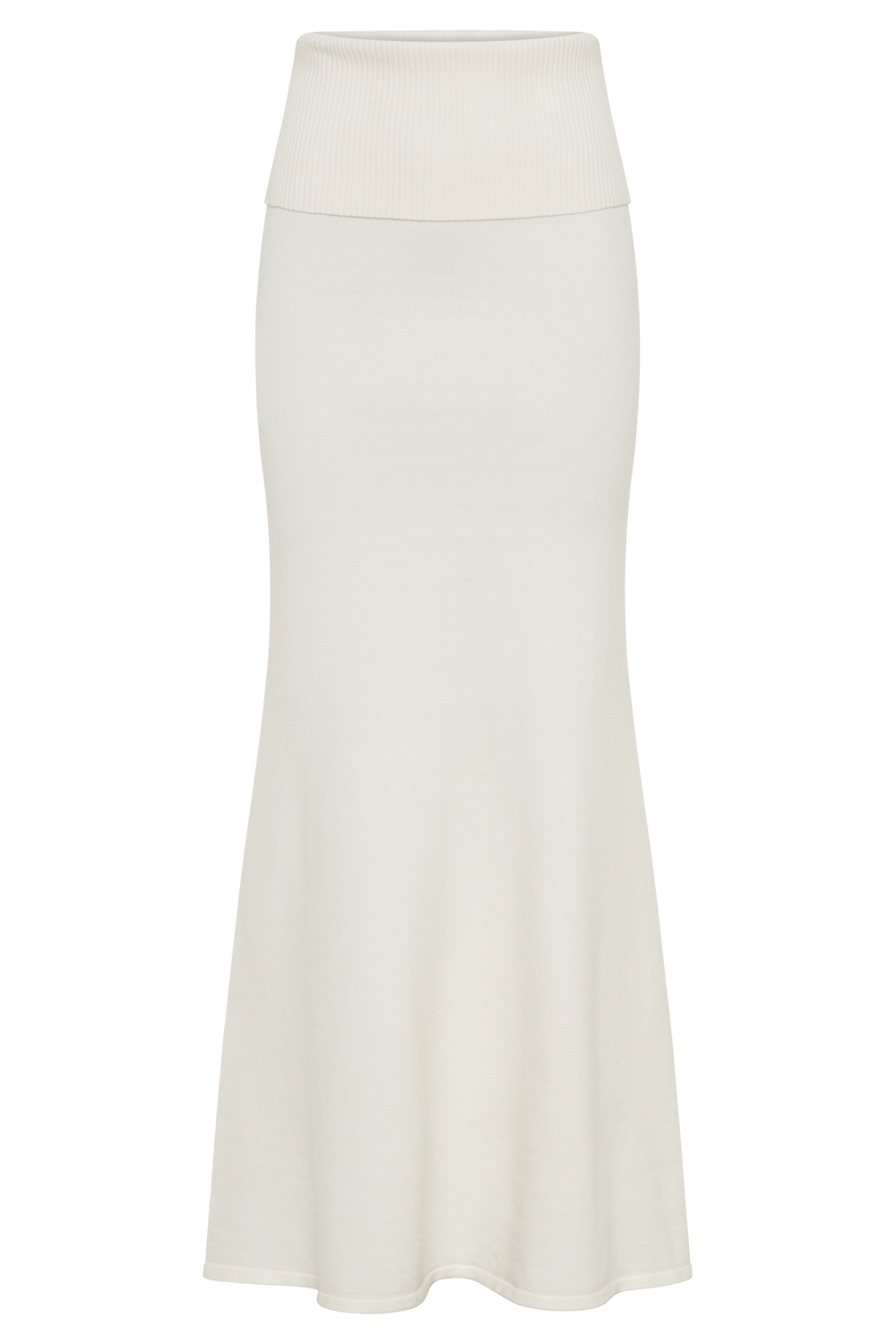 Karlie Knit Maxi Skirt With Ribbed Waist - Ivory