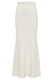 Karlie Knit Maxi Skirt With Ribbed Waist - Ivory