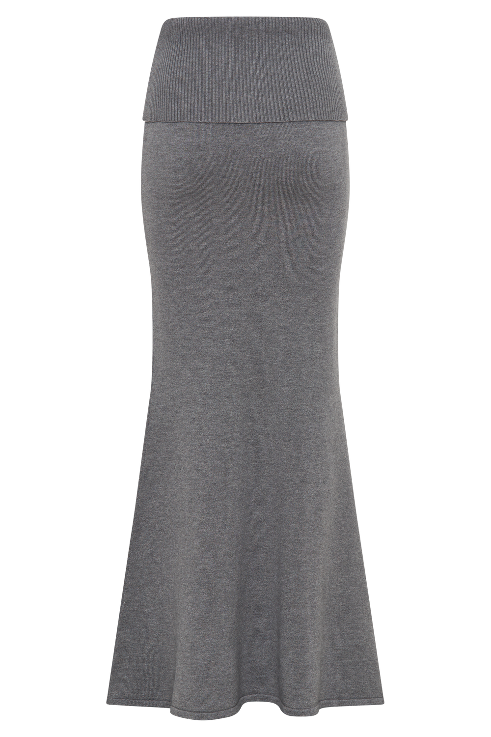 Karlie Knit Maxi Skirt With Ribbed Waist - Charcoal Marle