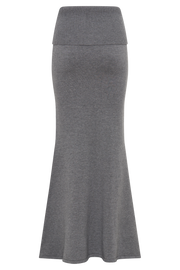 Karlie Knit Maxi Skirt With Ribbed Waist - Charcoal Marle