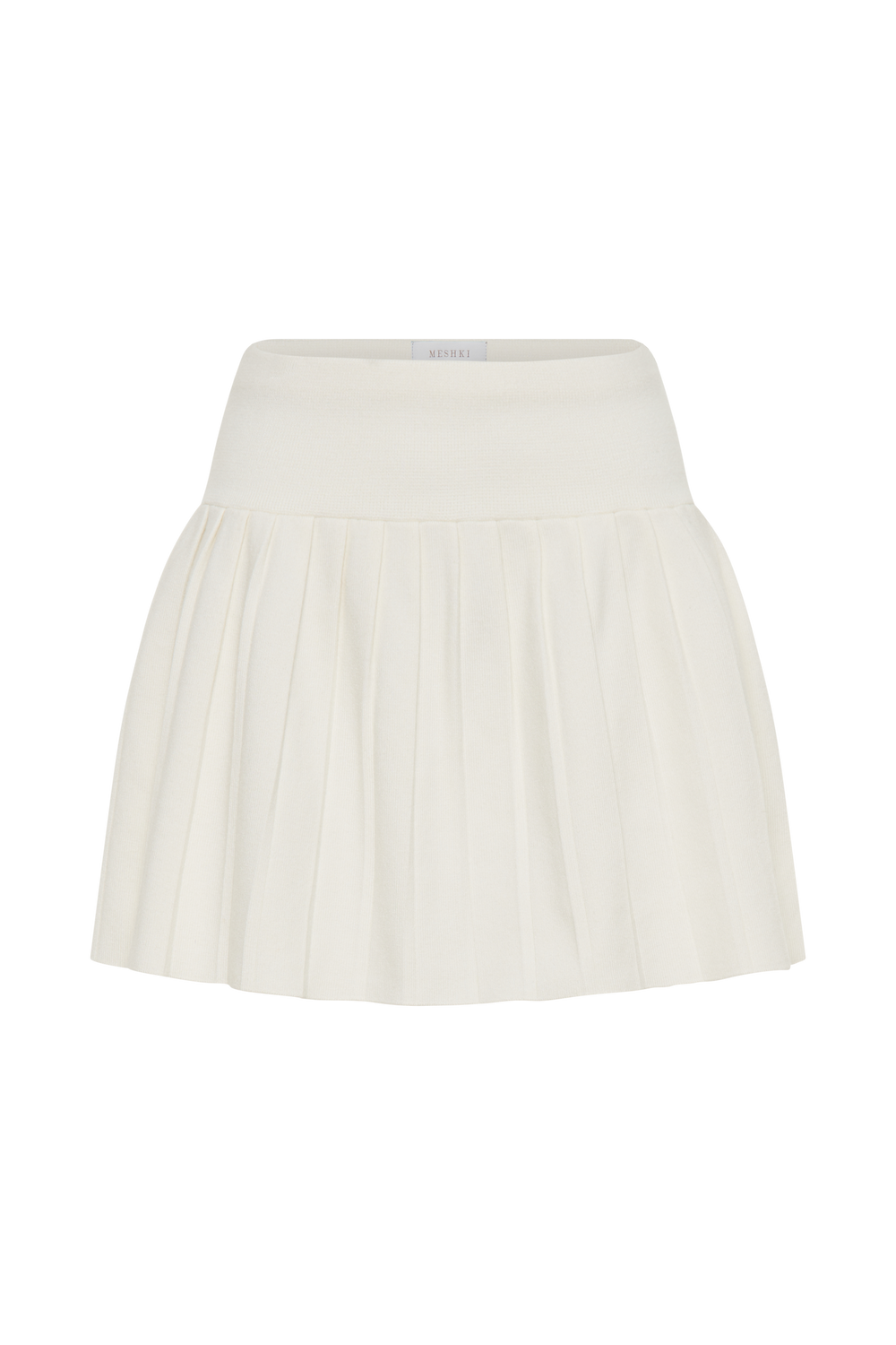 Beverly Knit Pleated Mini Skirt - Ivory