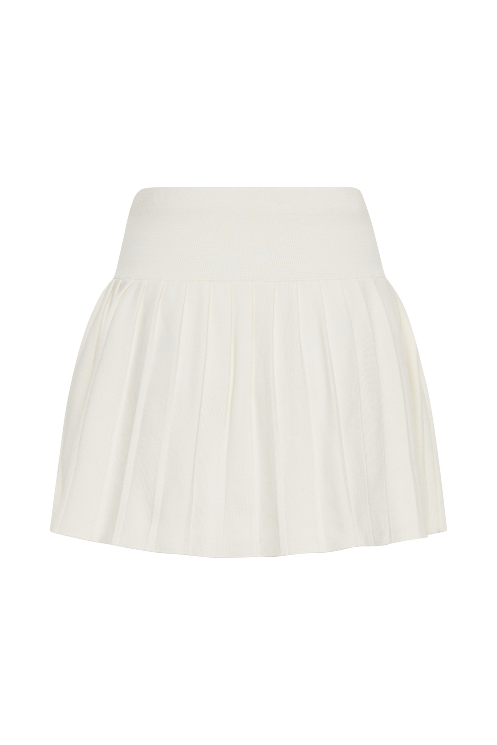 Beverly Knit Pleated Mini Skirt - Ivory