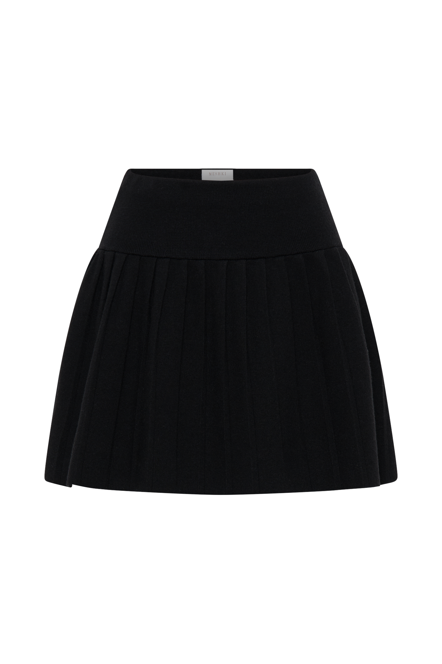 Beverly Knit Pleated Mini Skirt - Black