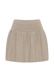 Beverly Knit Pleated Mini Skirt - Oak