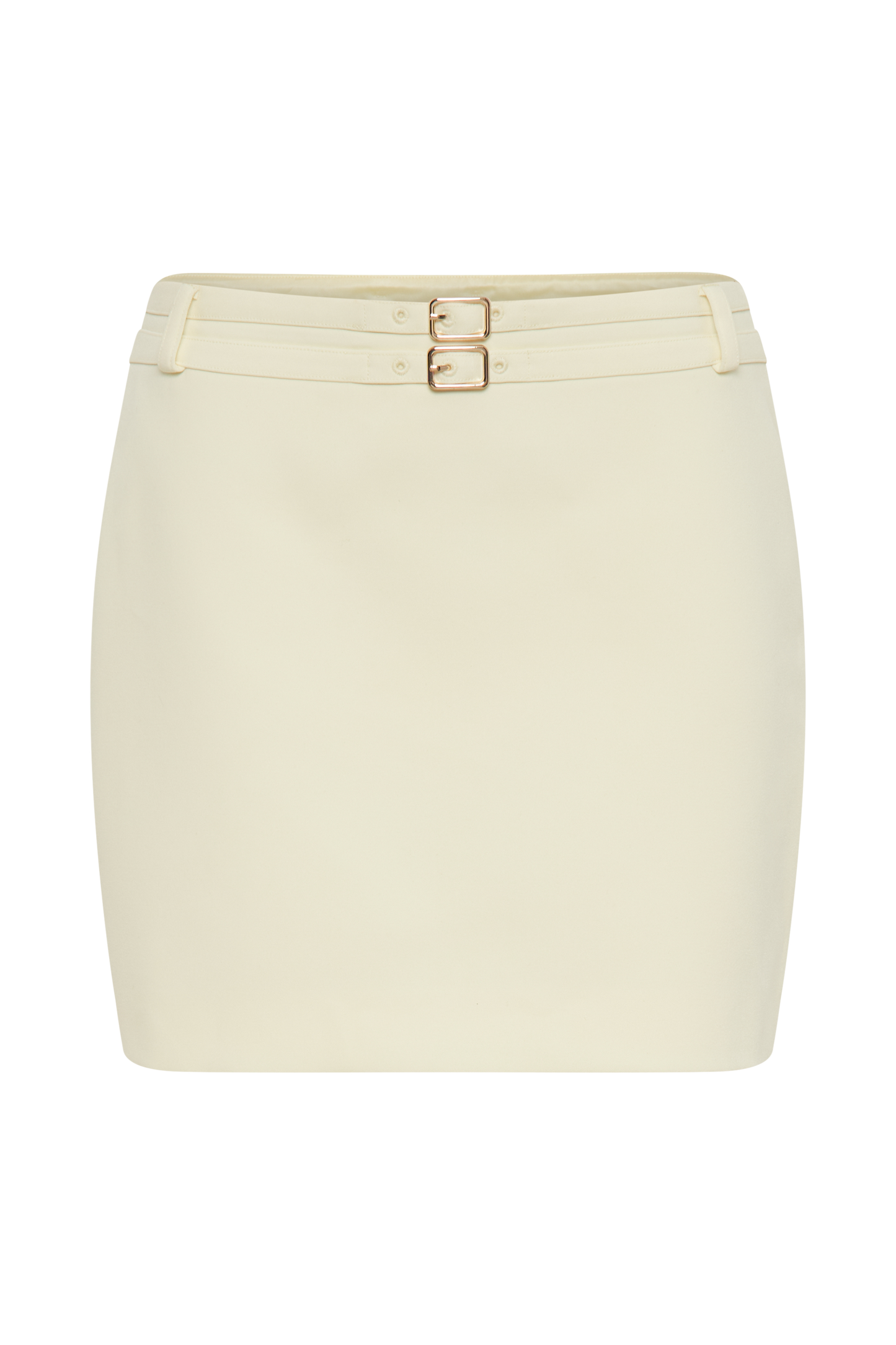 Letitia Suiting Mini Skirt With Buckle - Pastel Lemon