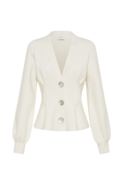 Beverly Knit Cinched Cardigan - Ivory