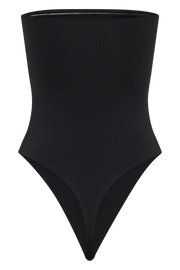 Romina Recycled Nylon Ruched Bodysuit - Black