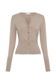 Reese Fitted Knit Cardigan - Taupe Marle