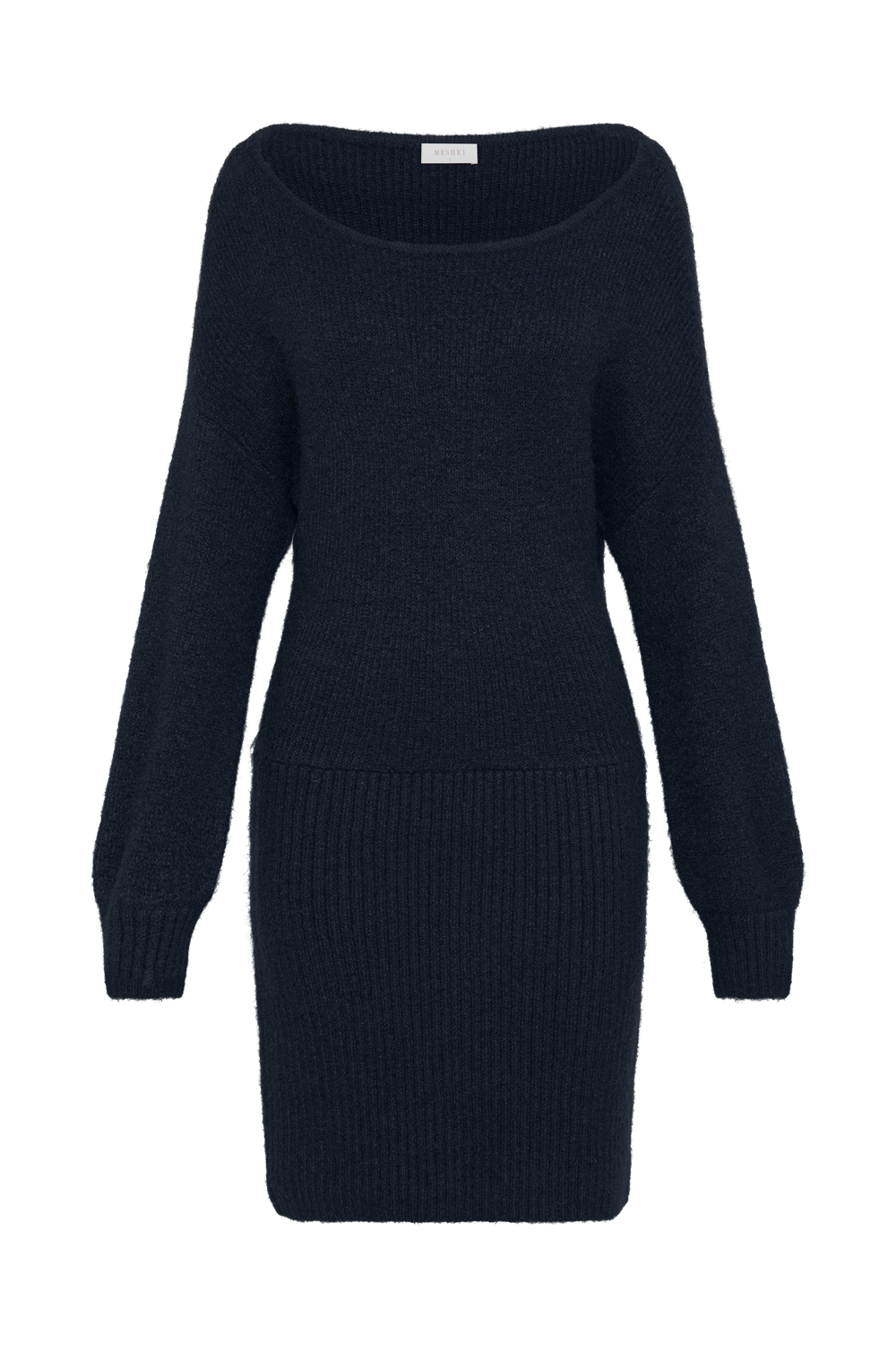 Rafferty Boat Neck Knit Mini Dress - Navy