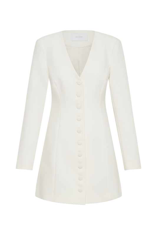 Hurley Long Sleeve Blazer Mini Dress - Ivory