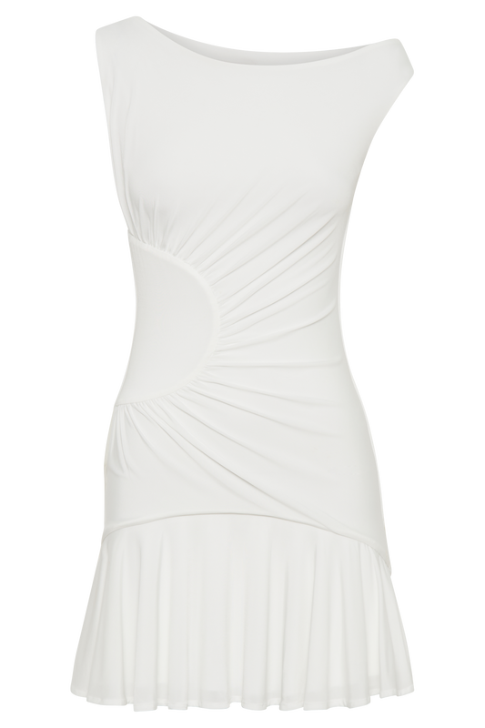 Irving Off Shoulder Slinky Mini Dress - Ivory