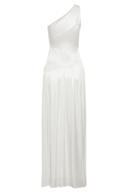 Jenna One Shoulder Pleated Maxi Dress - Ivory