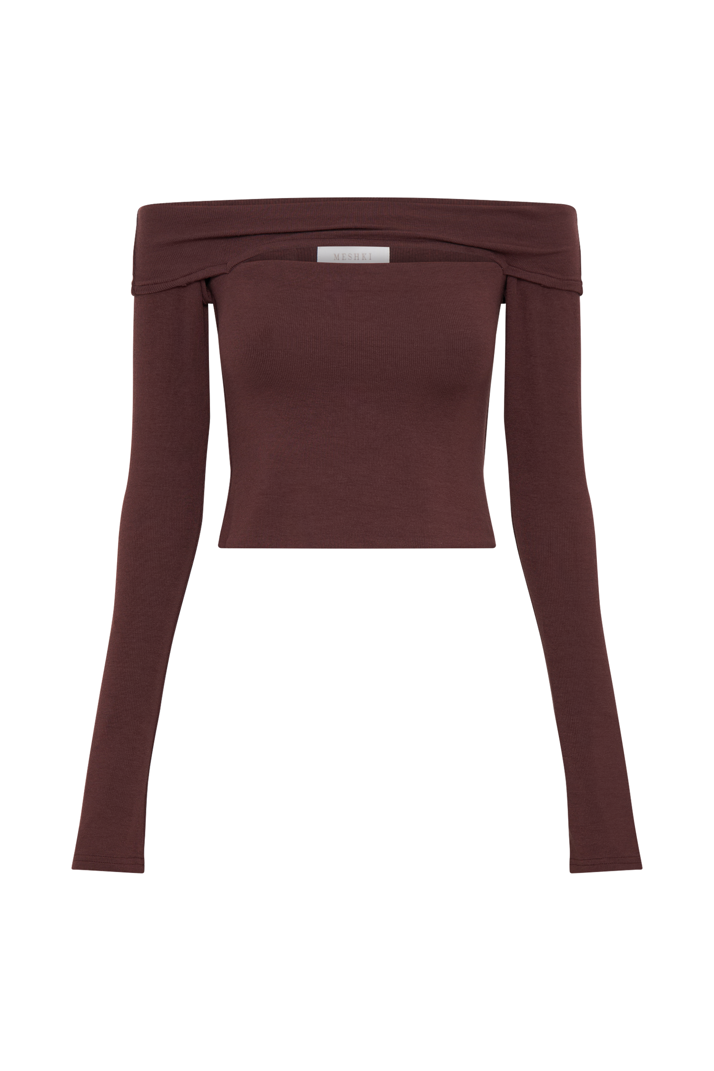 Briah Cut Out Modal Long Sleeve Top - Mahogany