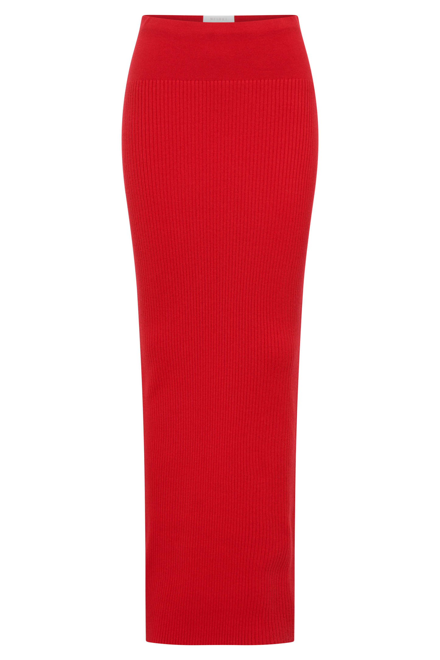 Mathilde Ribbed Knit Maxi Skirt - Ruby