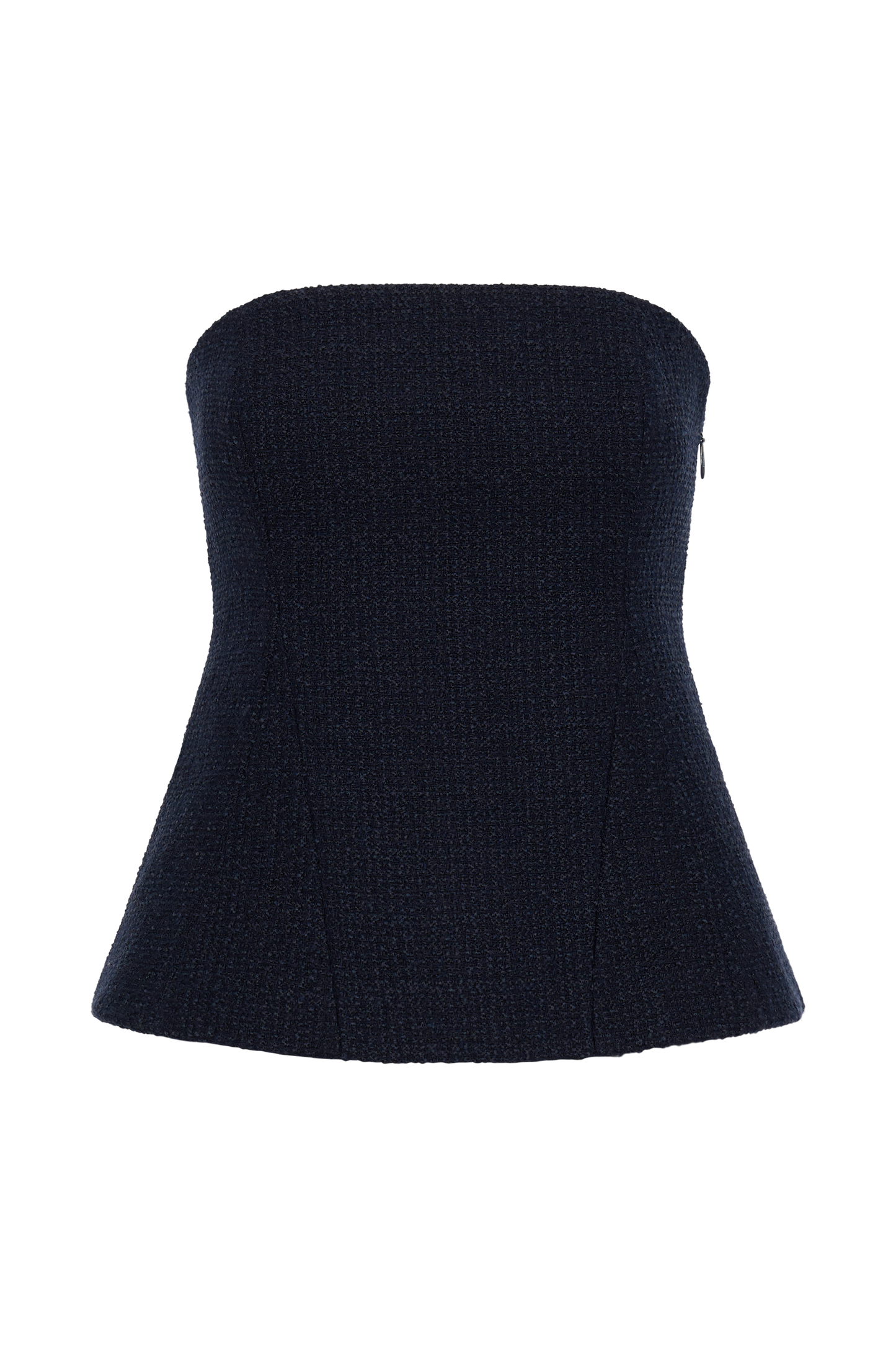 Cyrus Strapless Boucle Top - Navy