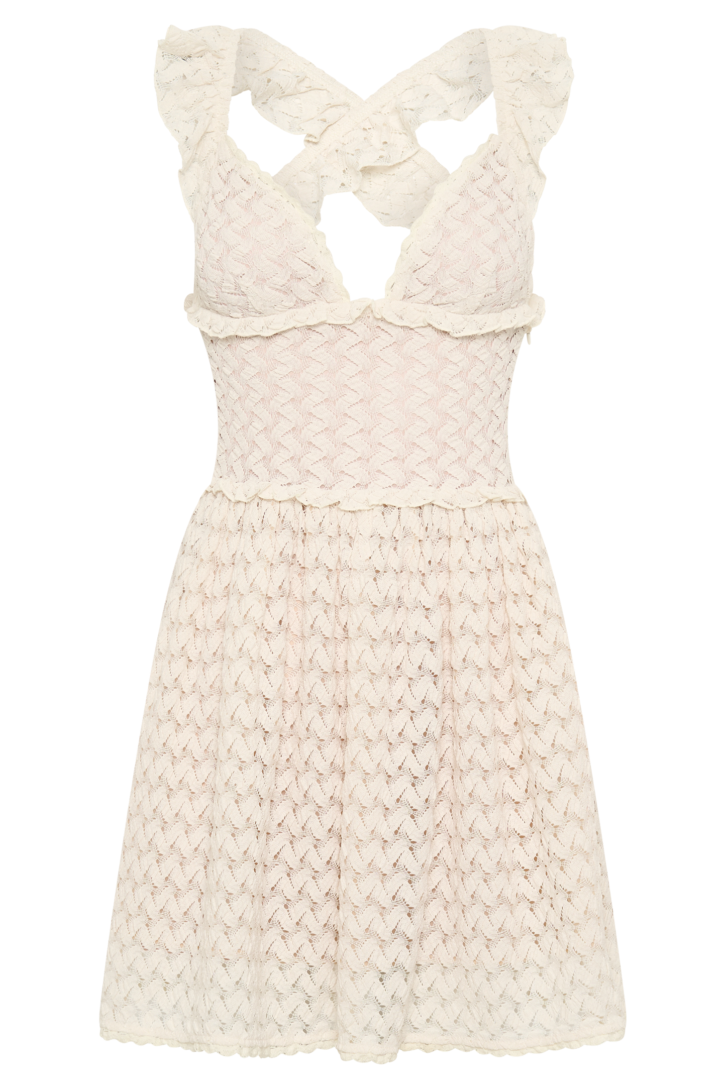 Ezra Lace Mini Dress - Ivory