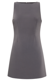 Angela Suiting Mini Dress - Charcoal