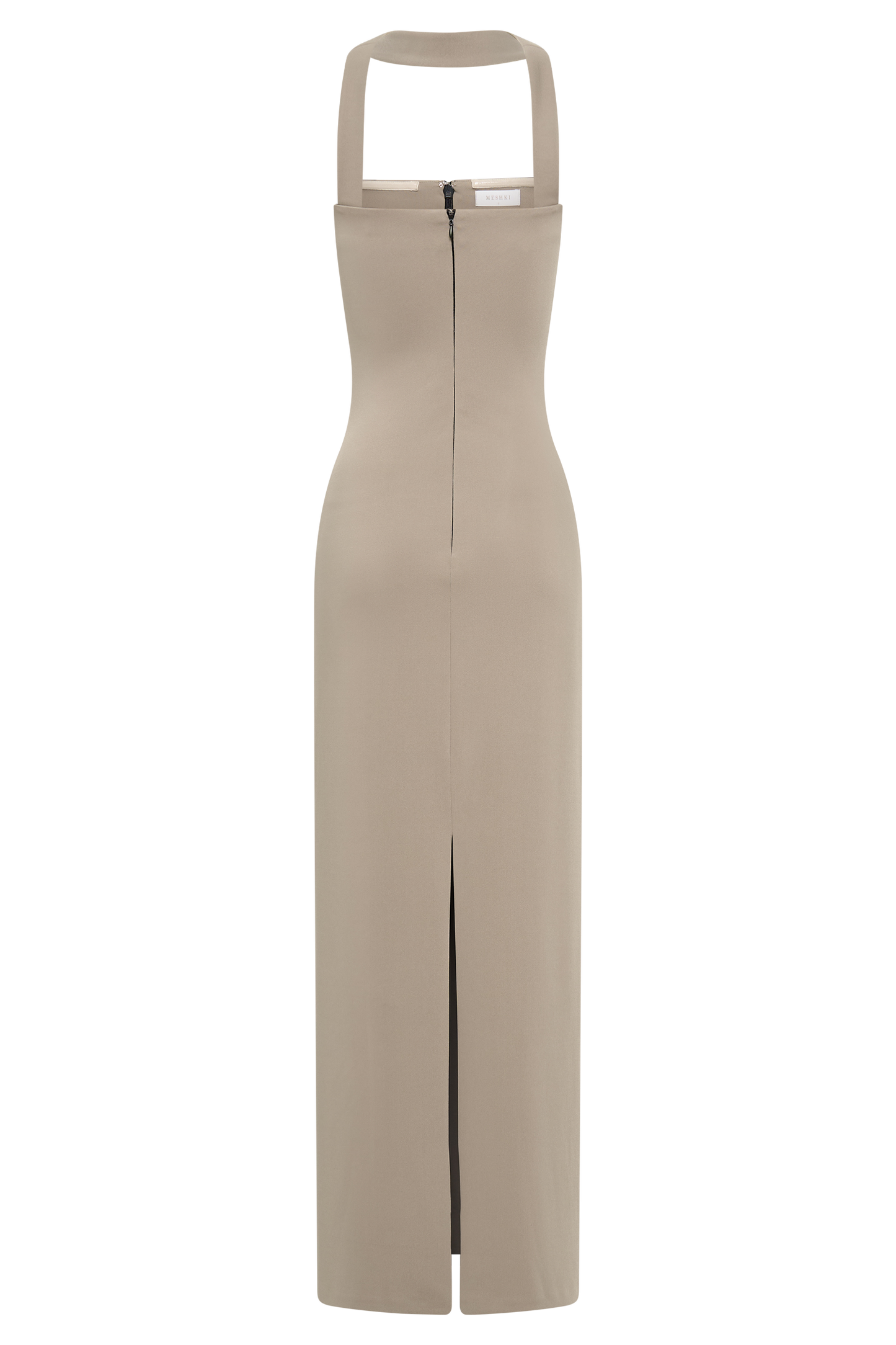 Velma Halter Collar Maxi Dress - Mushroom