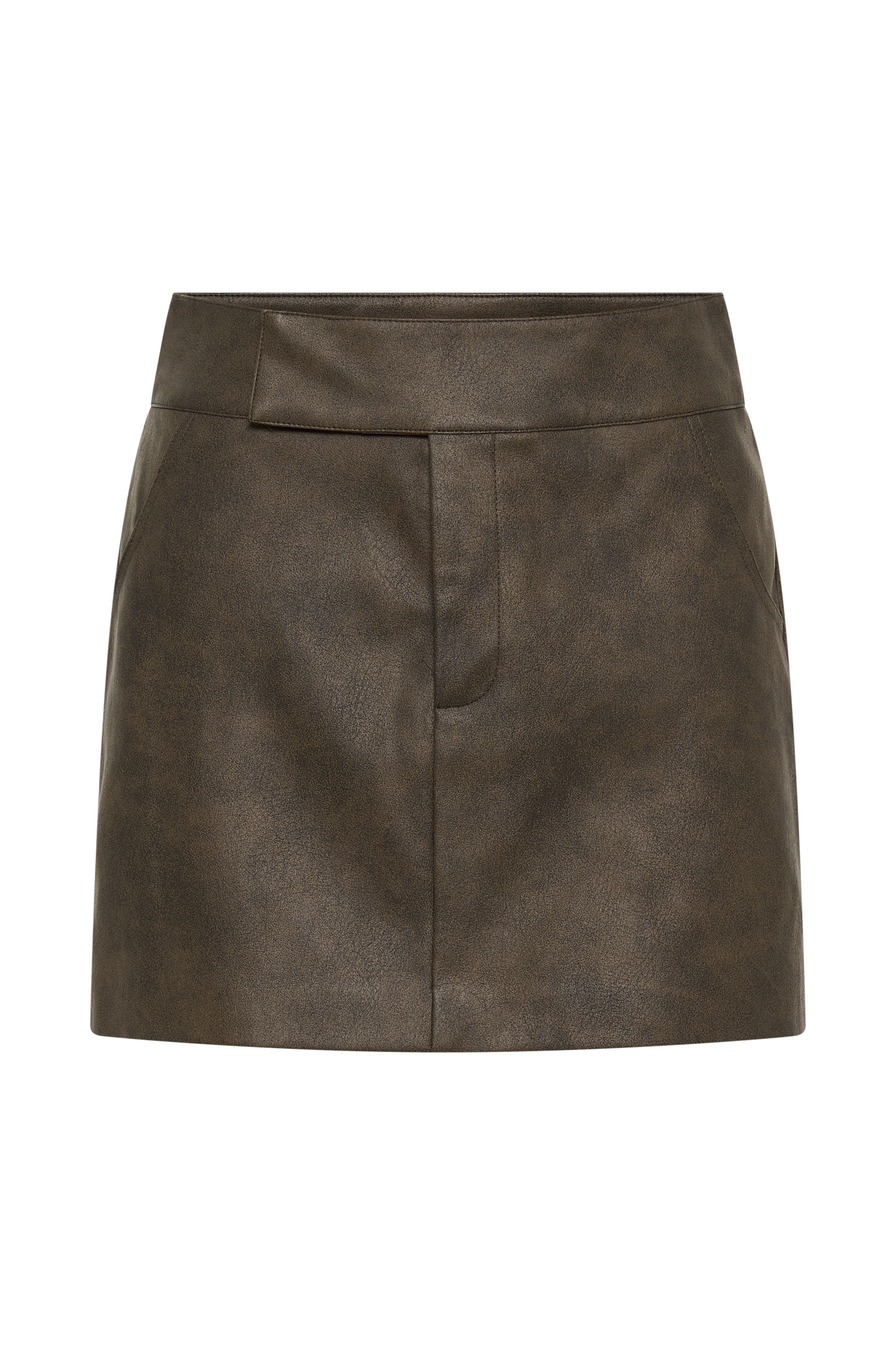 Kristen Faux Leather Mini Skirt - Vintage Chocolate