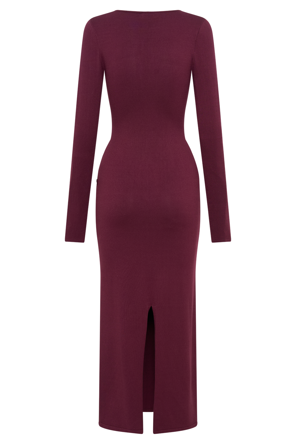 Maria Long Sleeve Buttoned Knit Maxi Dress - Plum