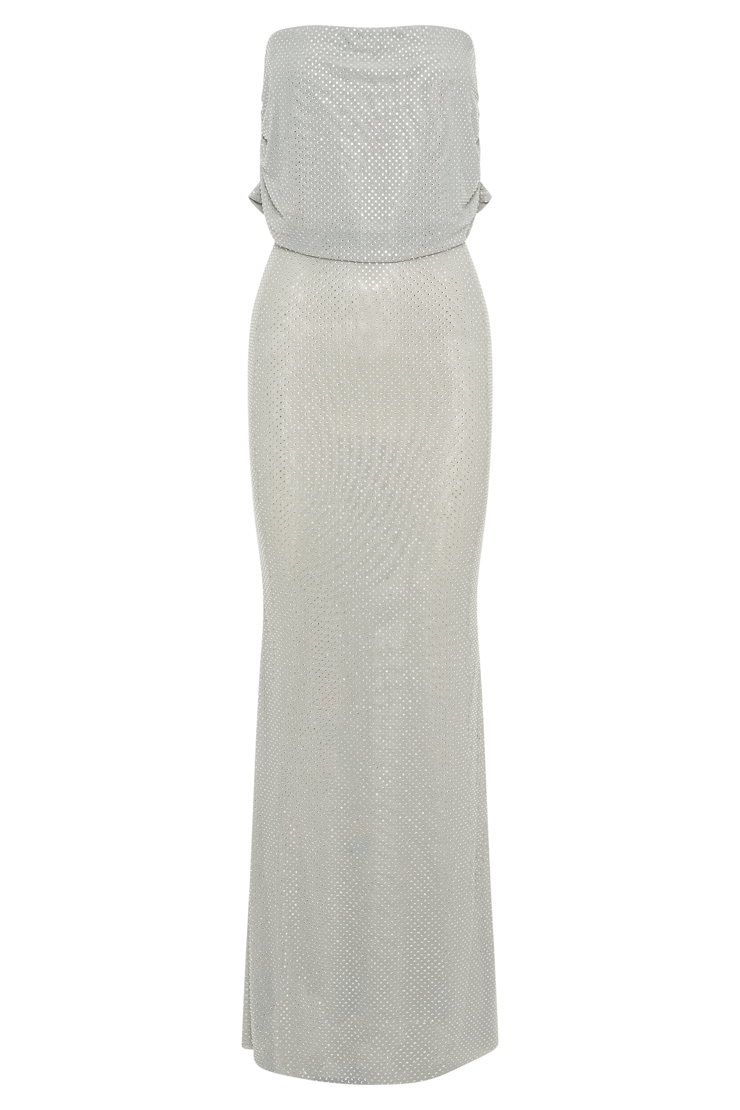 Arna Off Shoulder Diamante Maxi Dress - Silver