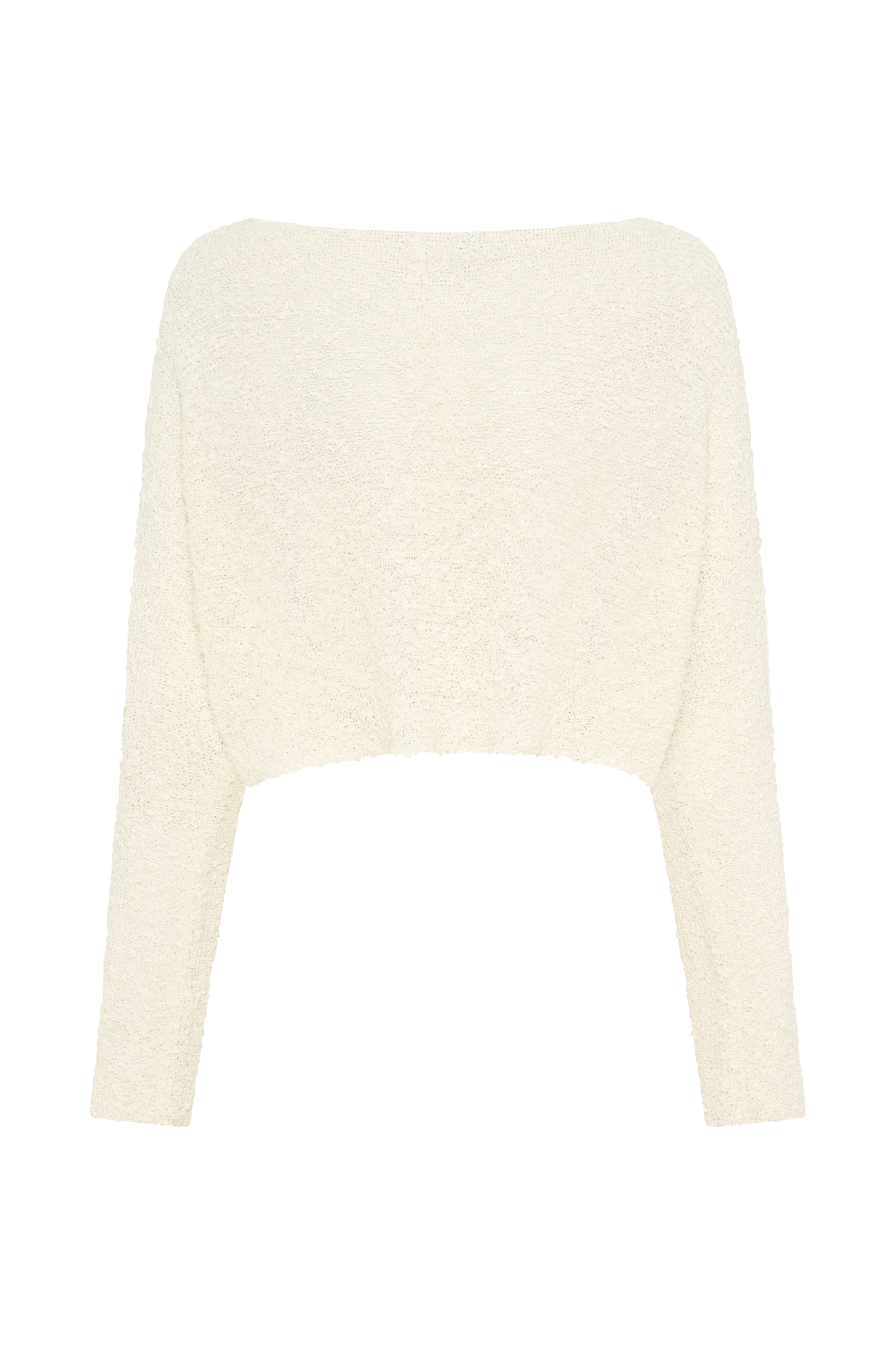 Petra Long Sleeve Knit Crop Top - Ivory