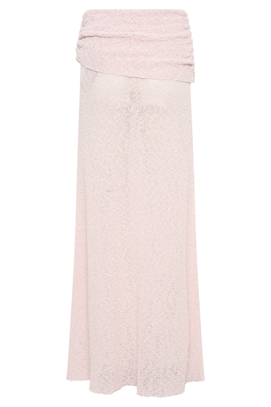 Petra Ruched Knit Maxi Skirt - Misty Rose