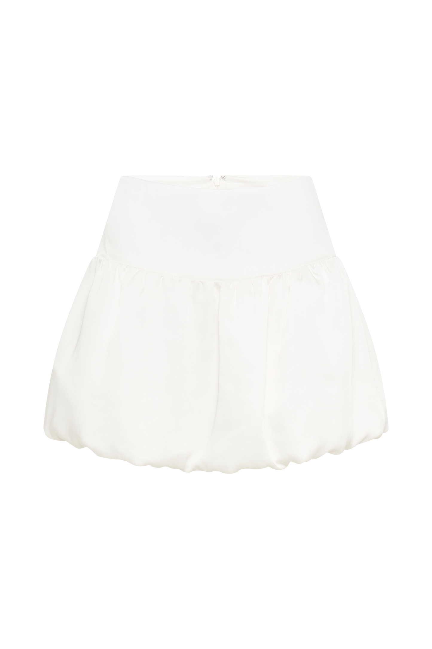 Genia Satin Bubble Mini Skirt - White