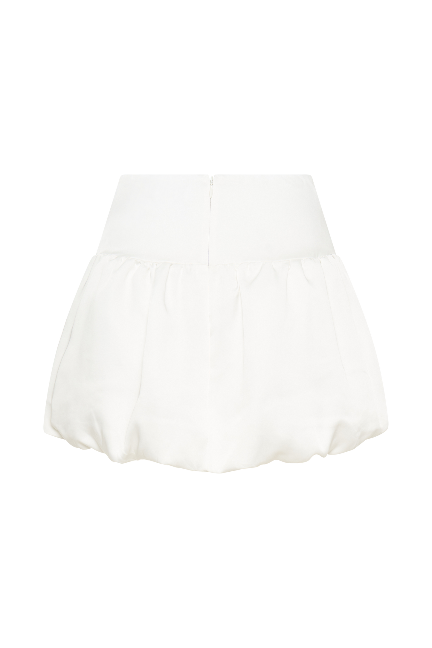 Genia Satin Bubble Mini Skirt - White