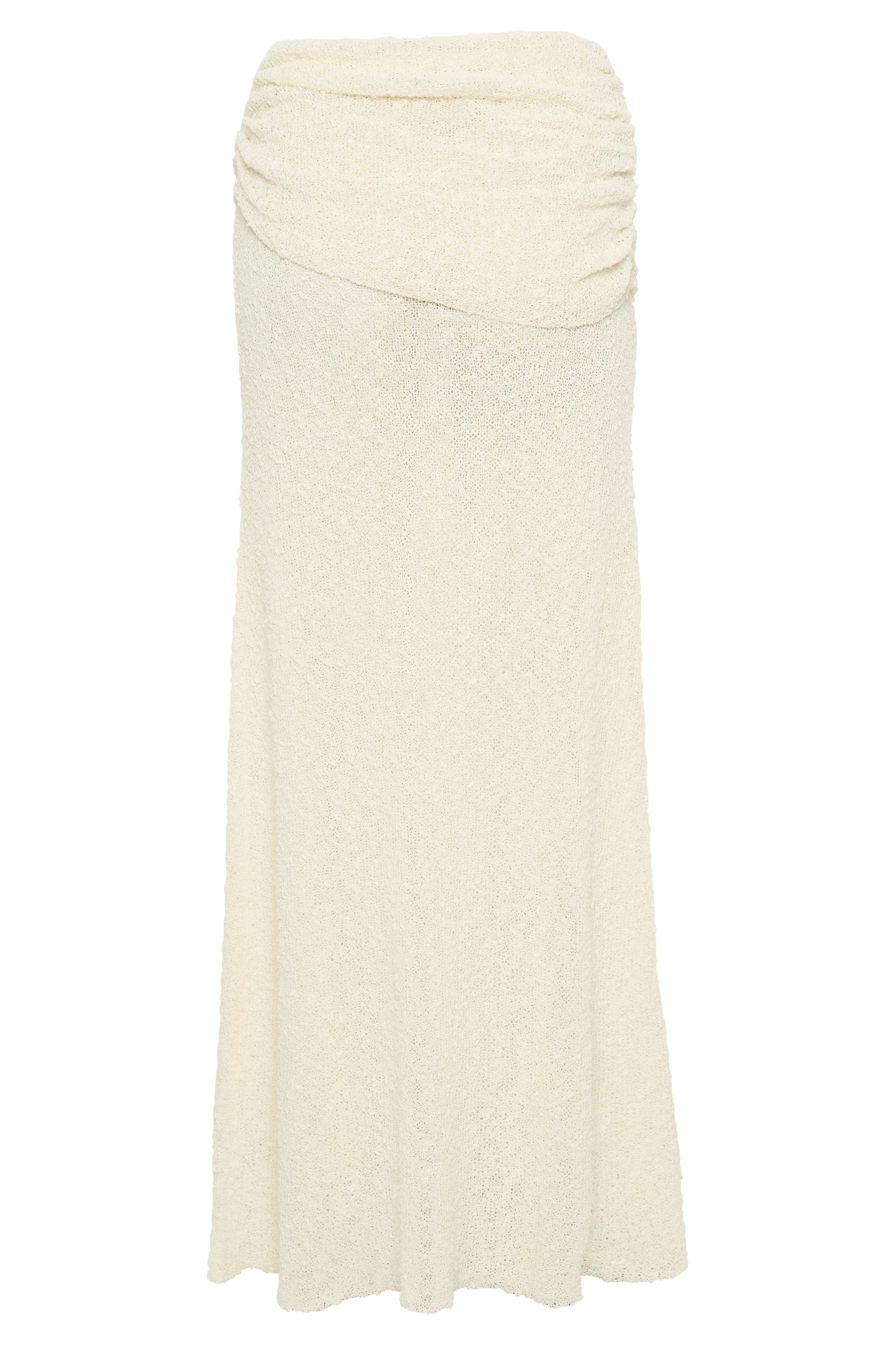 Petra Ruched Knit Maxi Skirt - Ivory