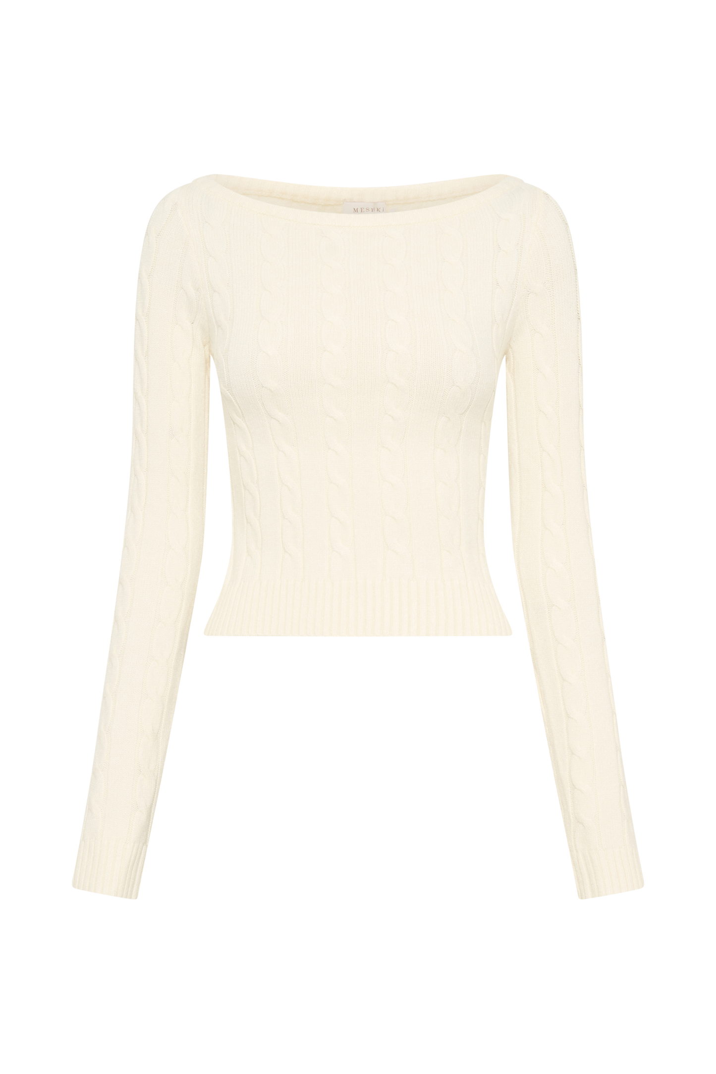 Belinda Off Shoulder Cable Knit Top - Ivory