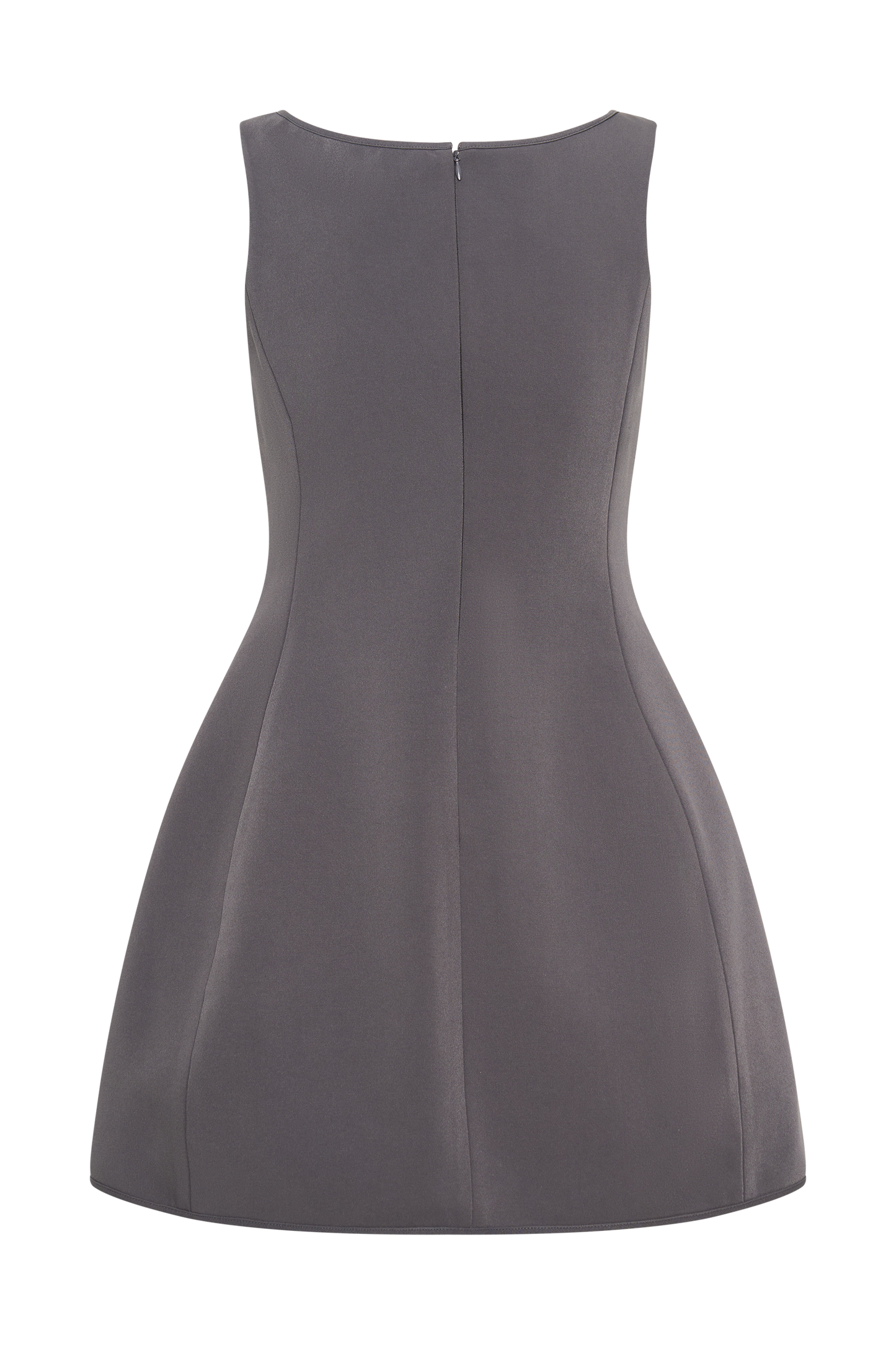 Evanna Sleeveless Suiting Mini Dress - Charcoal Grey