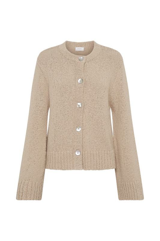 Moira Oversized Boucle Cardigan - Wheat