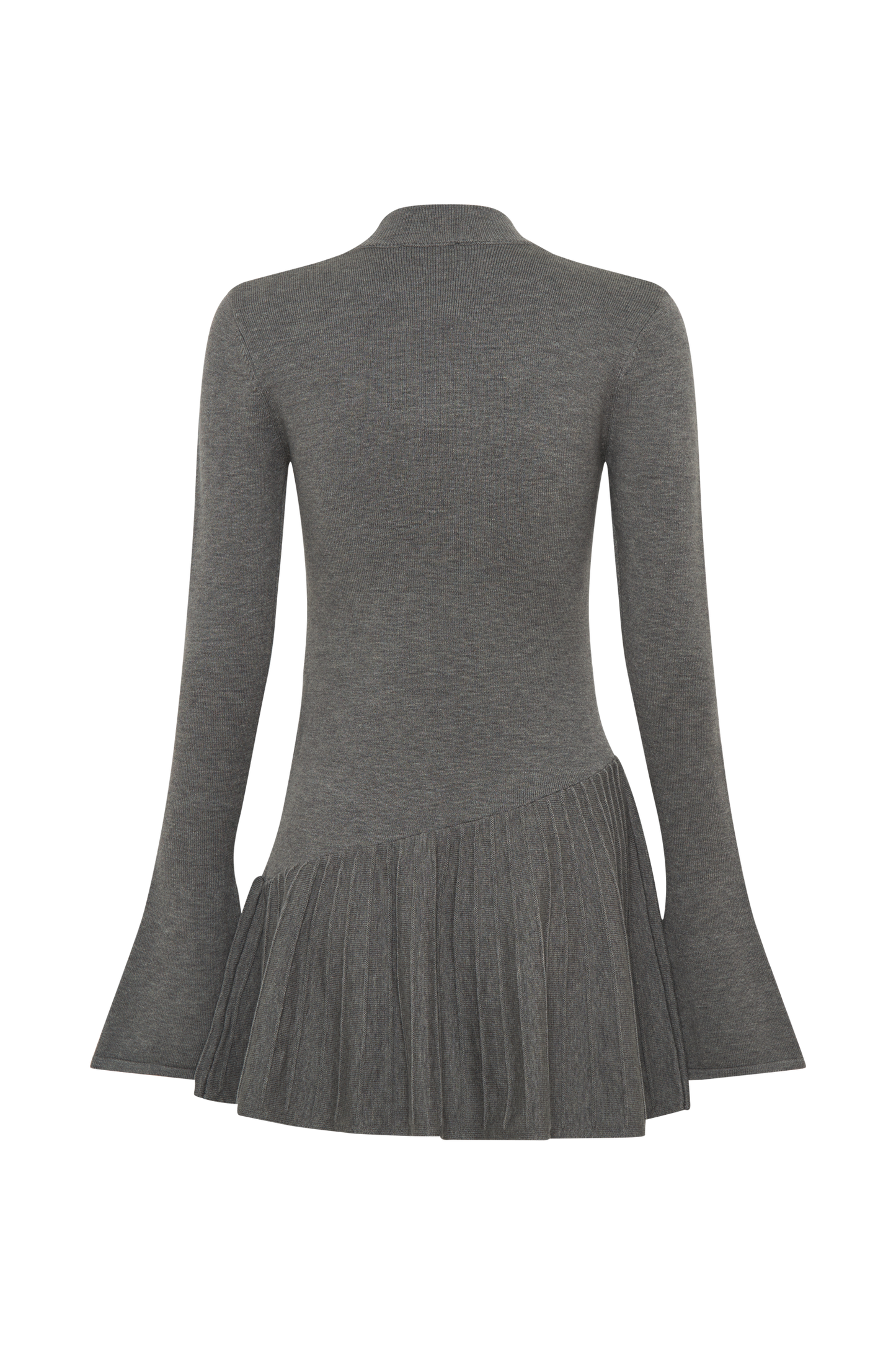 Blair Knit Mini Dress With Pleats - Charcoal