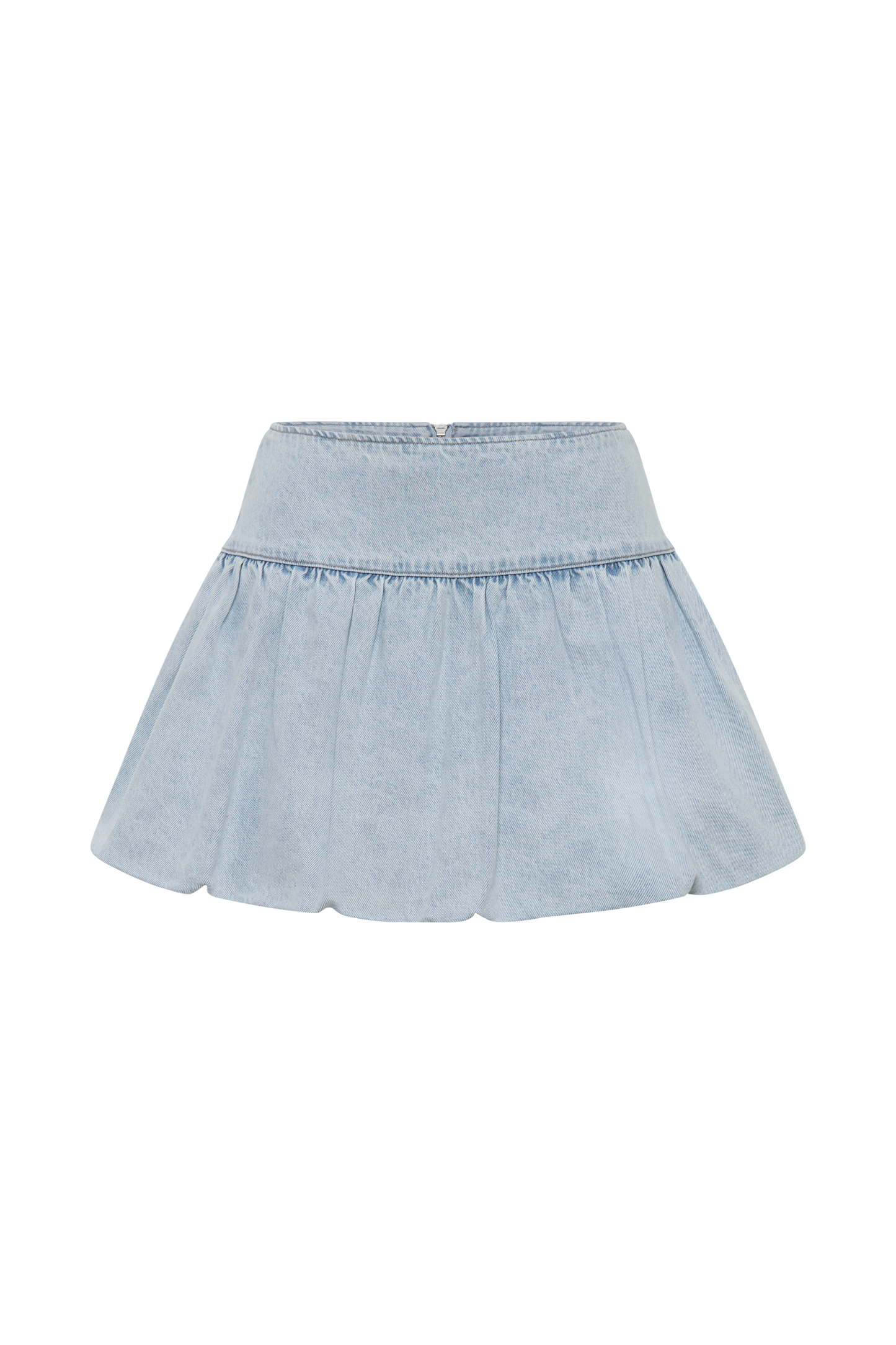 Genia Denim Bubble Mini Skirt - Light Blue