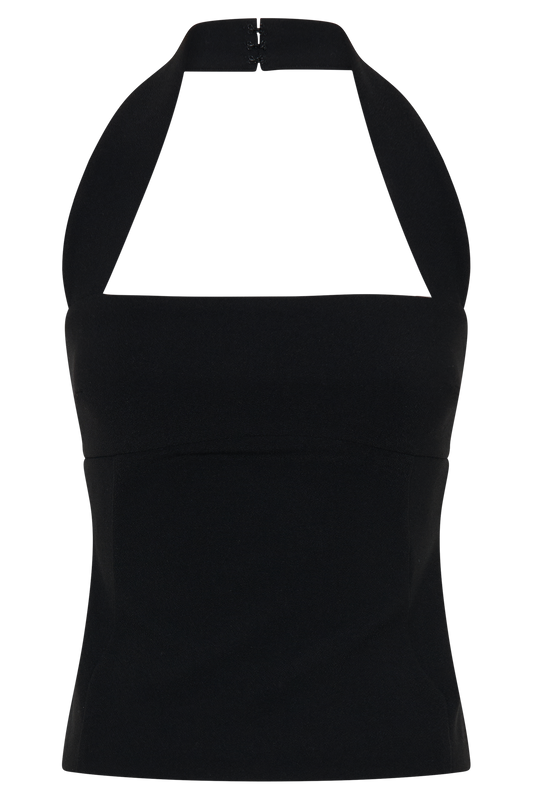 Amelita Suiting Halter Top - Black