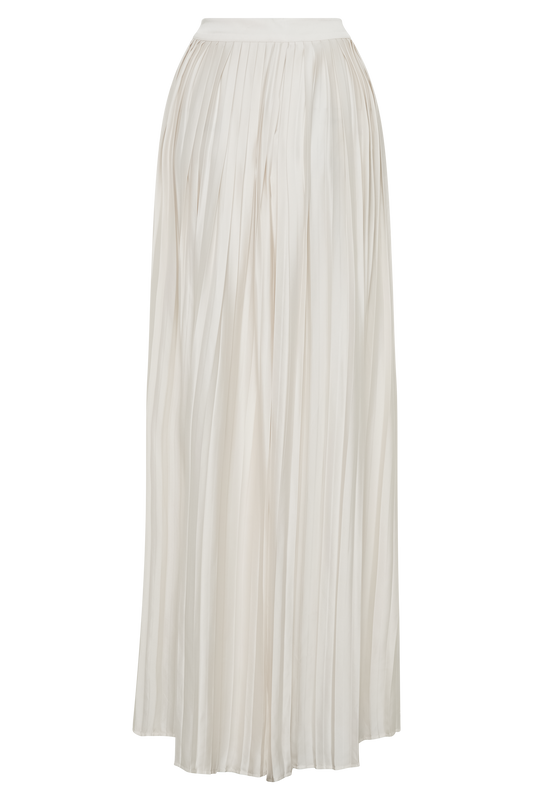 Kennedy Plisse Wide Leg Pants - Ivory