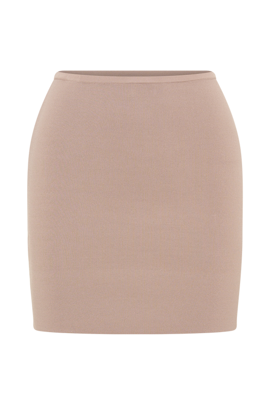 Klara Knit Mini Skirt - Taupe